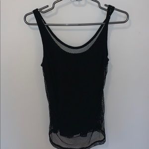 Black mesh tank top with slip underneath!!